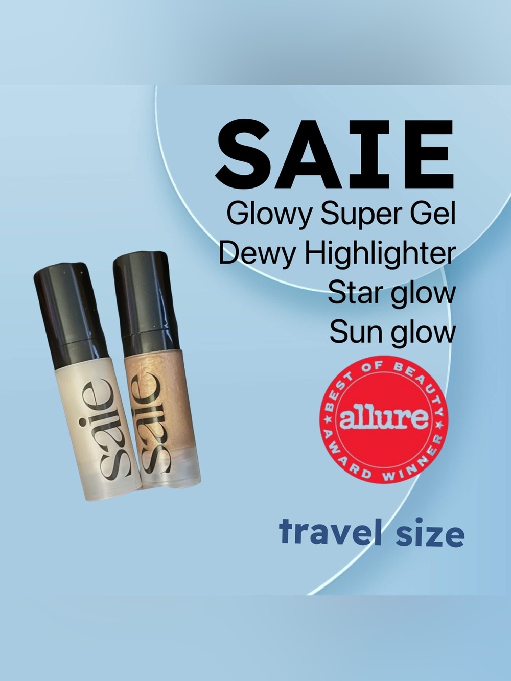 ⬇️🌟🇺🇸🆕NEW SAIE |TRAVEL | Glowy Super Gel Dewy Highlighter Star & Sunglow Set*